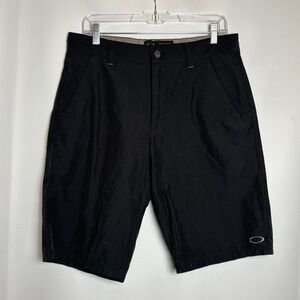 Oakley Mens Black Casual Shorts Size 32W Board Shorts Casual‎ Flat Front